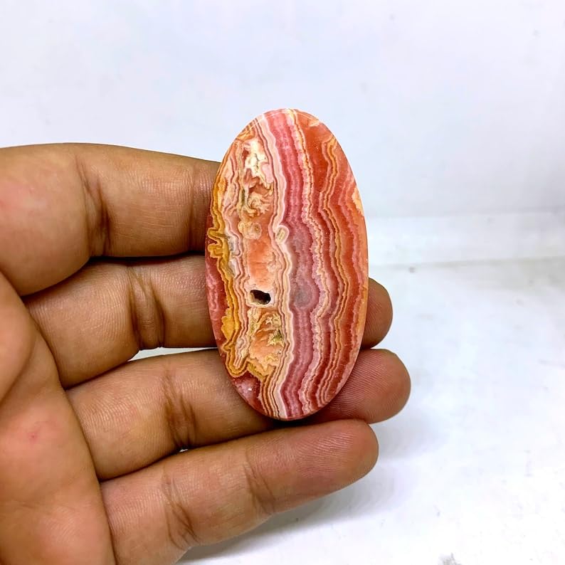 Rhodochrosite naturelle cabochon pour création de bijoux d'exception