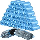 400 Pieces (200 Pairs) Disposable Boot and Shoe Covers for Floor, Carpet, Shoe Protectors, Durable Non-Slip (PE Material)