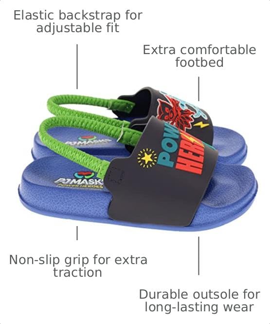 PJ Masks Sandals for Toddlers, Boy's Power Heroes Mis-Match Slide Sandals, Blue, Size 5/6 Toddler - image 3