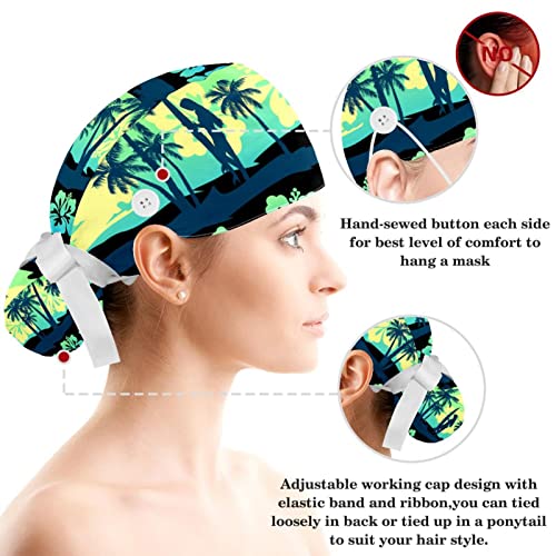 Bonnet de travail léopard taille unique avec bandeau et nœud - 3