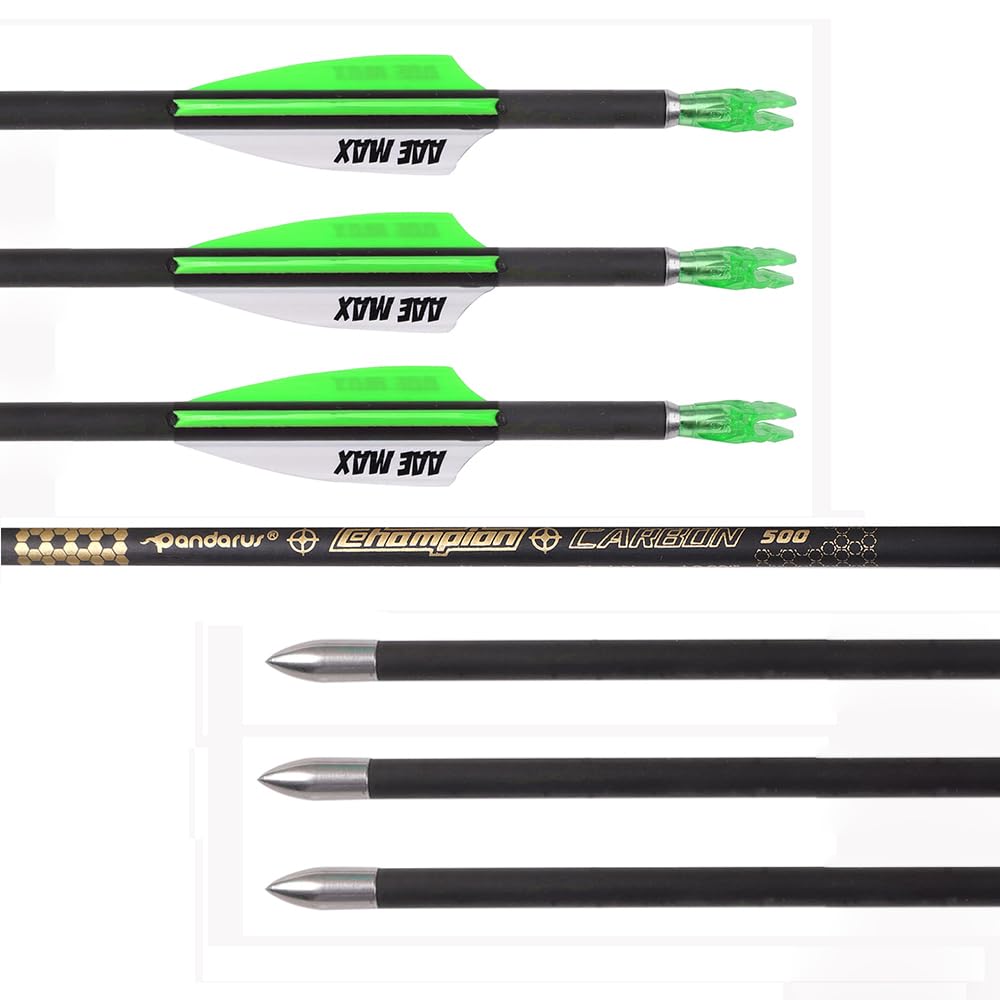 12 pz Tiro con Arco Flechas de Competición ID 4,2 mm Spine 300 400 500 600 700 800 900 1000 1100 1200 1300 1400 1500 Verde Blanco Ranuras de Aire Paleta Flecha de Carbono