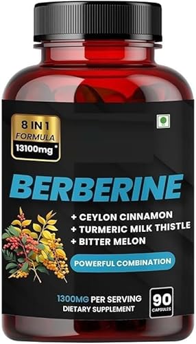 DT Berberine | 8in1 | 90 Caps | 13100mg | with Bitter Melon, Milk Thistle, Turmeric & Black Pepper - For Optimal Health