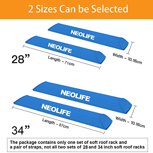 image for WONITAGO Soft Roof Rack Pads with Two 15 Ft Tie Down Straps for Surfbo