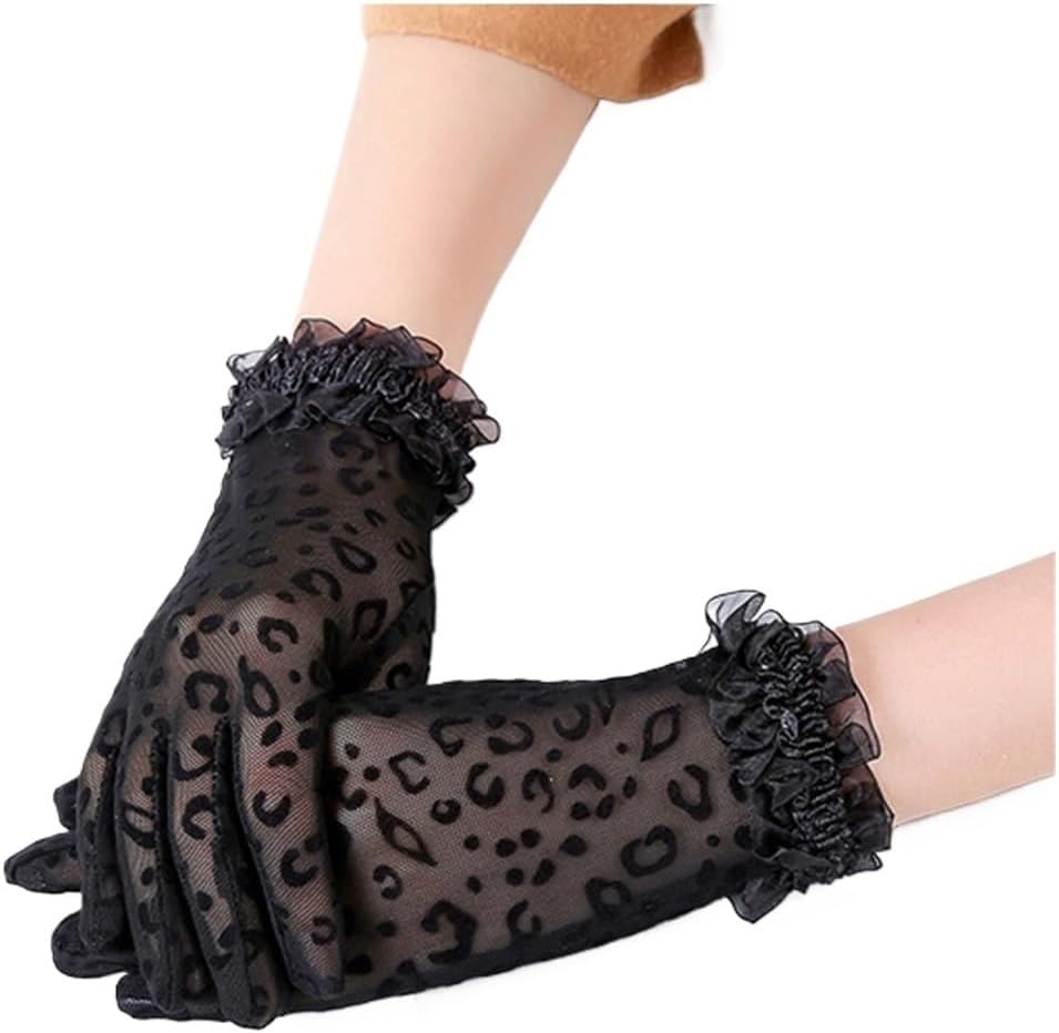 Gloves Women Sexy Lace Transparent Driving Anti Sunscreen Finger Lady Gloves Women Gloves