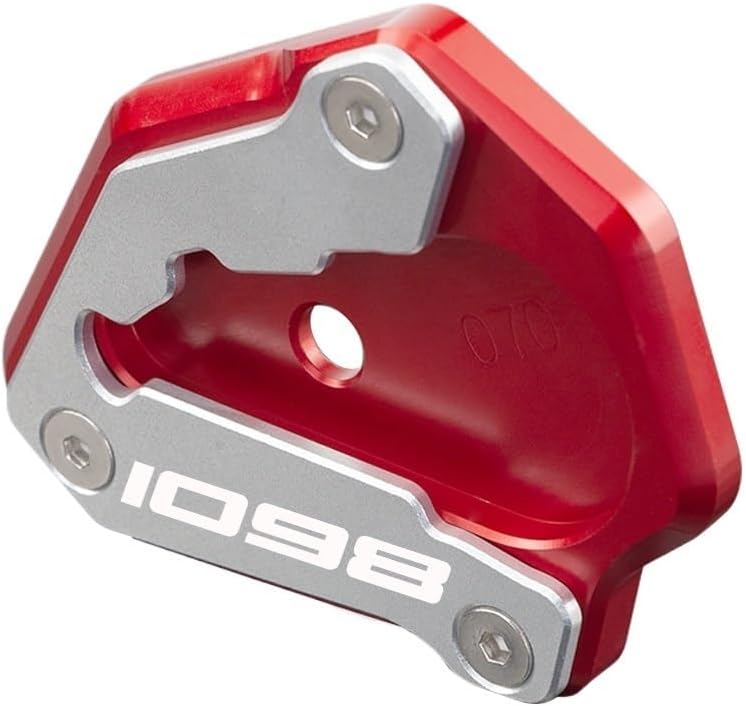 Motorcycle Foot Plate Pad for D&ucati 1098 1198 848evo 848 evo CNC Aluminum Motorcycle Kickstand Foot Side Stand Extension Pad Support Plate 2012 2013