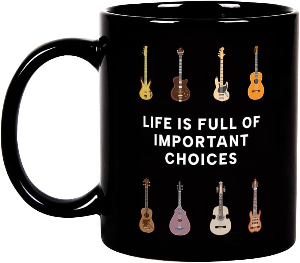 Funny Gifts for Guitarist, Guitar Lover Coffee Mug, Birthday Christmas Gifts for Guitarist Guitar Player Enthusiast Musician Tea Cup 11 OZ