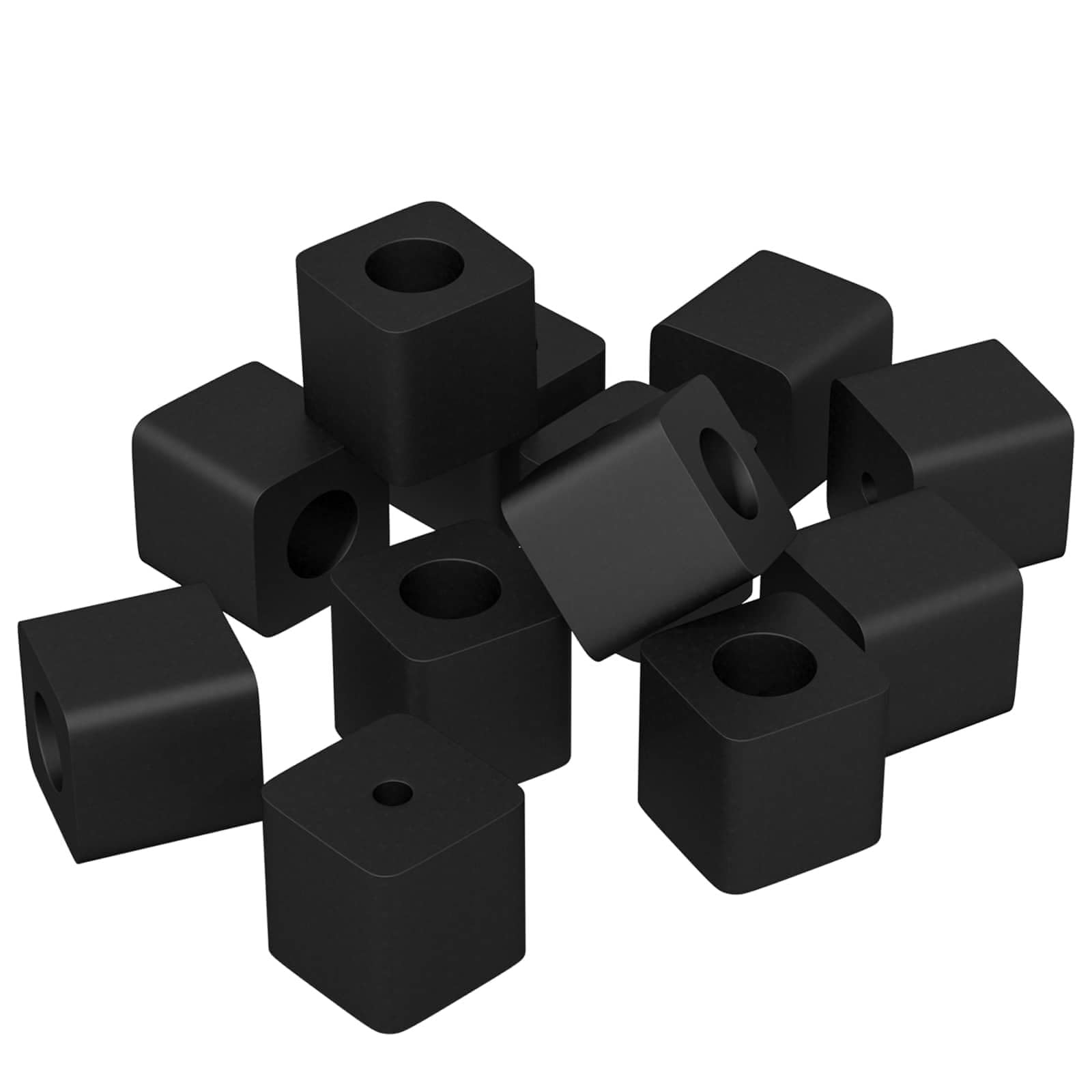6792x Schubladenhalter Set 15x15x15mm PP-Copolymer Schwarz - Praktische Schranksicherung für Schubladen und Möbelstücke