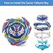 Bey Battling String Launcher, Savior Valkyrie Top Burst Launcher Set, Left and Right Spin DB Launcher Compatible with All Bey Burst Series - Blue
