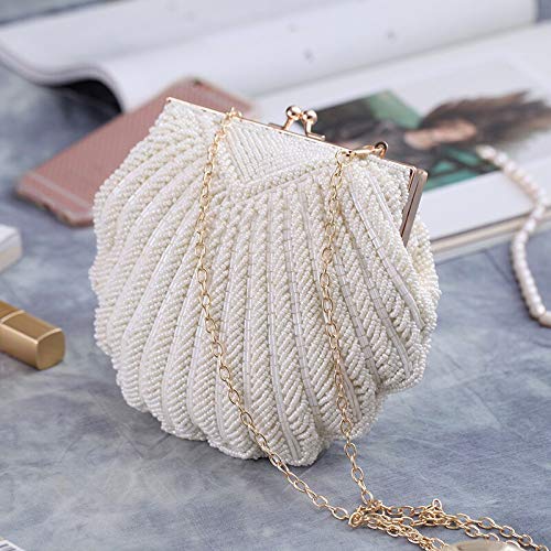 Umhängetasche Damen Clutch Damen Clutch Bag Abend Clutch Hochzeit Braut Tote Pearl Perlen Mode Shell Chain Party Bag – Bild 3
