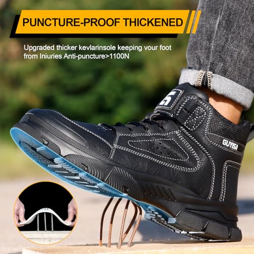 Image of Steel Toe Shoes for Men,Lightweight Work Shoes,Mens Indestructible Safety Boots,Puncture Proof Construction Steel Toe Sneaker.