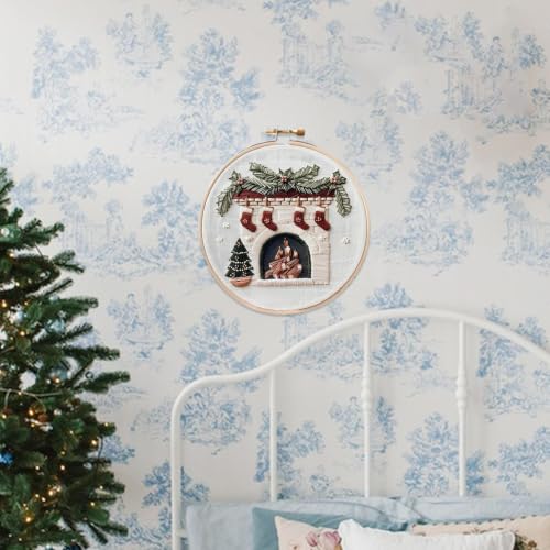 Jubilofex Kit de Broderie de Noël pour Adultes | Kit de Broderie Motif Chaussette de Noël pour Débutants | Ornement Fait Main Décor Noël Hiver – vue 2