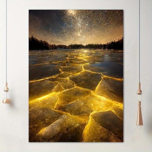 Tableau sur toile Ciel étoilé de qualité supérieure pour décoration intérieure élégante 55x75cm