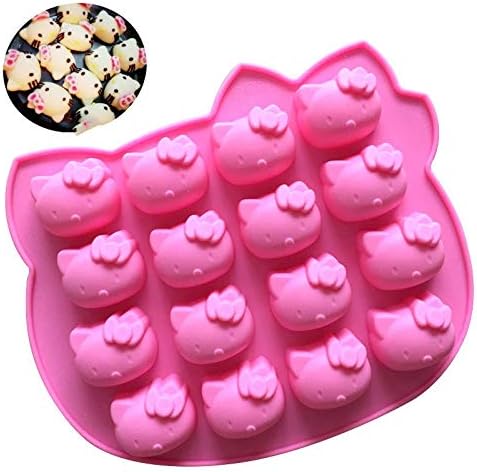 1 piece eTya 1 PC 16 hole 3D Hello Kitty silicone cake mold silicon mould Sugarcraft decorating tools Soap moulds kitchen accessories