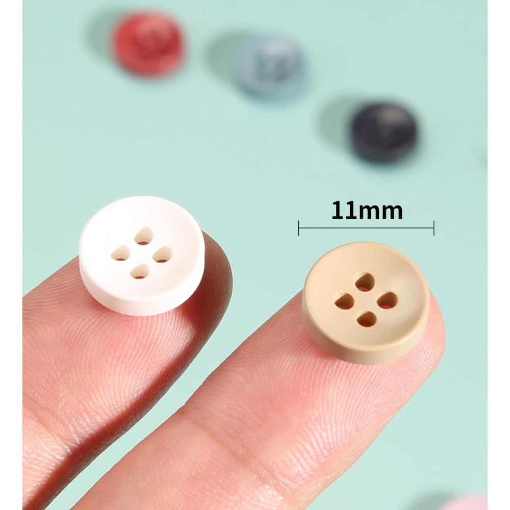 Lot De 100 Boutons à Coudre Ronds En Résine à 4 Trous - 5 Tailles