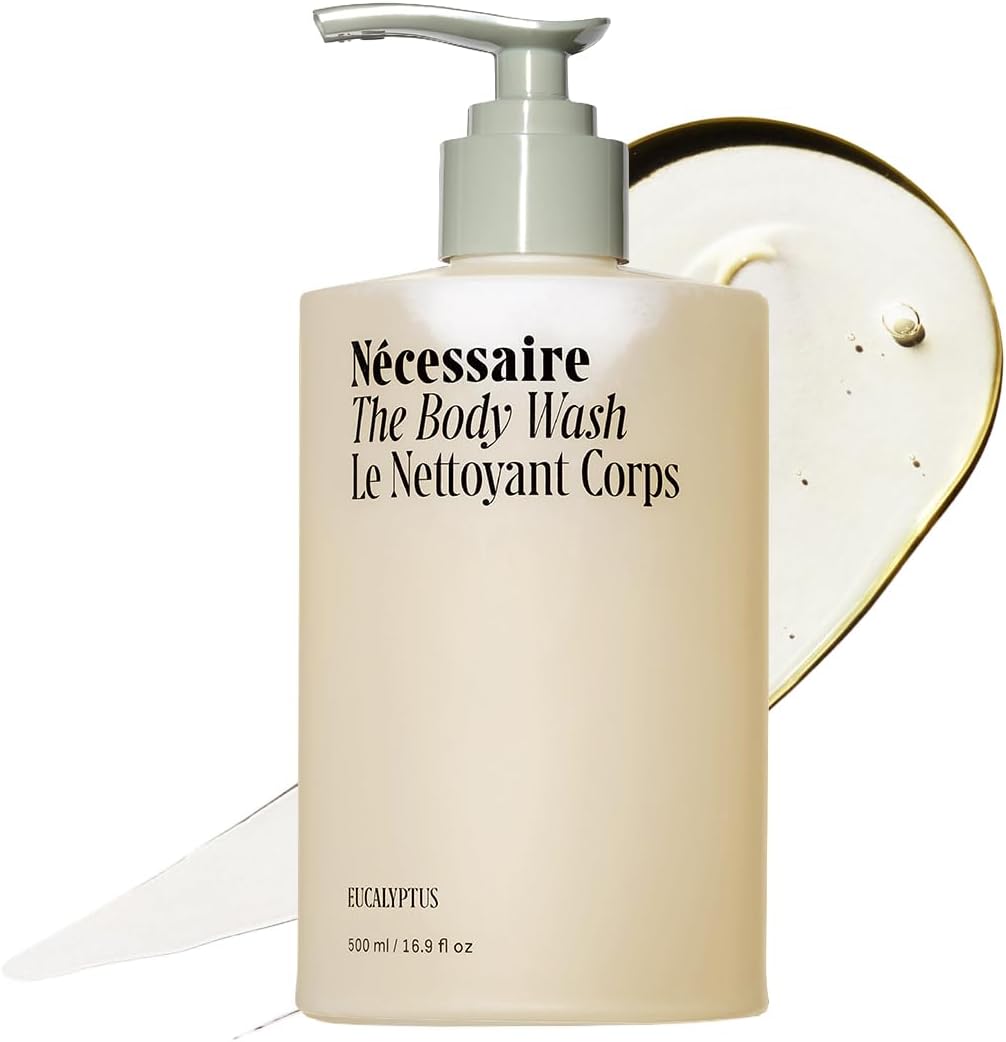 Nécessaire The Body Wash Eucalyptus — Multi-Oil Shower Gel Body Wash for Women + Men. Non-Comedogenic + Hypoallergenic for Sensitive Skin with Niacinamide. 500ml/16.9 fl oz