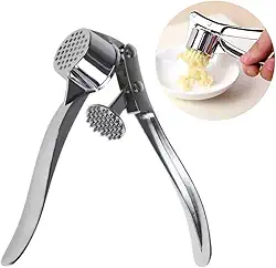 Espremedor de Alho em Aço Inoxidável Amassador Profissional Multiuso para Cozinha Triturador Alta Resistência Fácil de Usar e Limpar Ideal para Alho Gengibre e Temperos Naturais