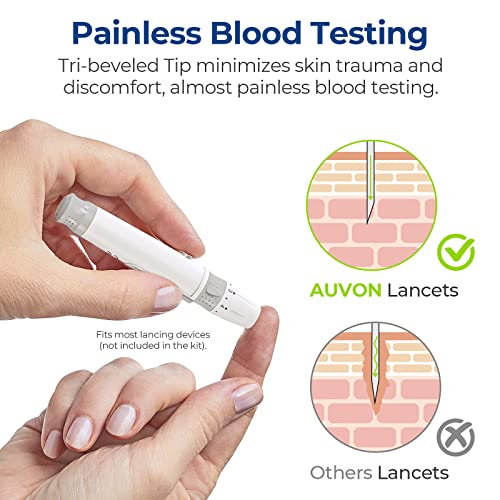 Auvon Blood Lancets, 30 Gauge 300 Twist Top Lancets With Less Pain Design Fit Most Standard Lancing Devices For Blood Sugar Kit And Glucose Meter thumb #1