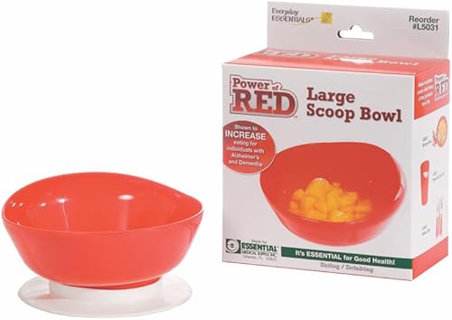 Miniatura 1 de Essential Medical Supply Power of Red - Cuenco adaptable con ventosa inferior y borde lateral para una alimentación más fácil, incluye 2 tazones
