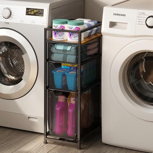 Cajonera estrecha para optimizar el espacio en baños pequeños 4