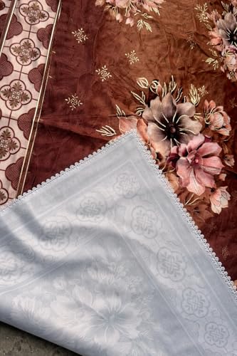 Image of AAZEEM Printed Tablecloth Soft Feel Table Cover 4-6 Seater,Table Cover,Dining Table Cover, Table Linen,Dining Table Chair Cover,Dining Table Cover 6 Seater|Brown|36 X 54 Inches