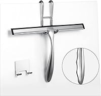 Vista 1 de Escobilla de ducha para puertas de vidrio, escobilla de vidrio de ducha de 10 pulgadas, escobilla de ducha plateada para puertas de ducha, espejo