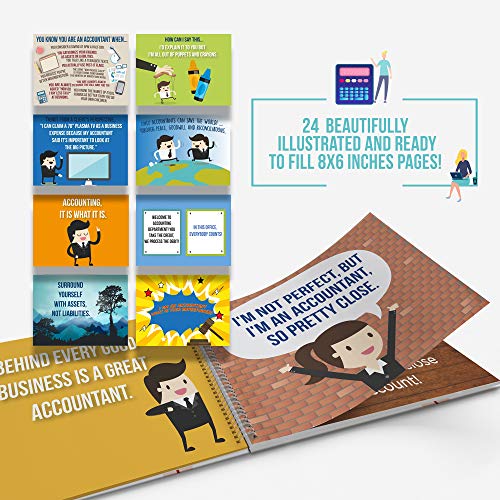 Original Accountant Gifts - Personalizable Humor Booklet With Matching Card For Your Favorite Auditor, Bookkeeper Or Cpa - Extremely Easy-to-fill And Thoughtful Gift Ideas for a Colleague or Co-Worker