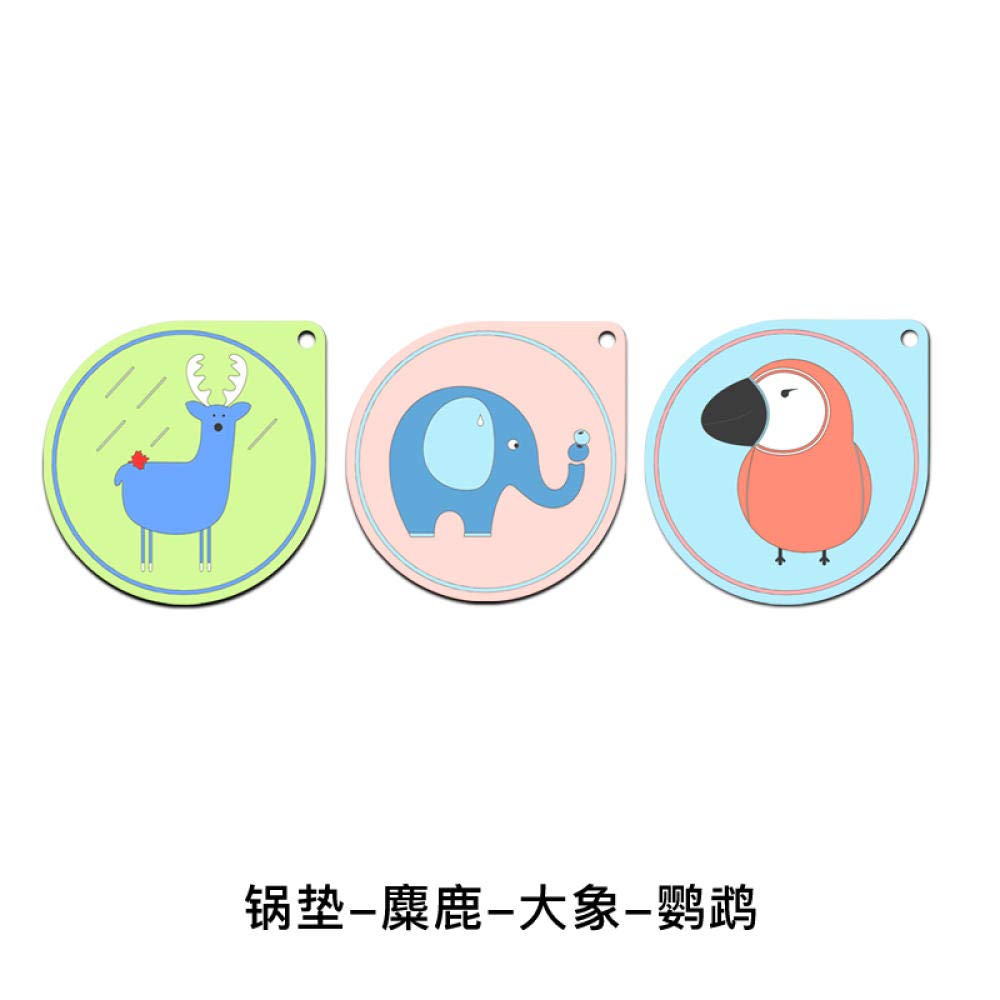 Lklnkvl Forest Series 1 [Pot Mat] Placemats, Mat Anti-Scalding Pot Creative Home Cute Bowl Pvc Tea Coaster Placemat-Forest Series 2 [Pot Mat](Forest Series 1 [Pot Mat])