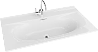 LAVITA Lavabo para muebles Kolorado 800 | Lavabo para muebles | Lavabo con rebosadero y orificio para grifo | de porcelana de alta calidad | lavabo | 81 x 46,5 x 17 cm | blanco brillante