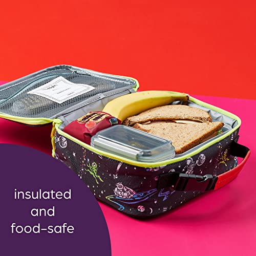 Highlights Lunch Box For Kids, Reusable Insulated Lunch Boxes For Boys And Girls, Food-Safe Easy-Clean Lunch Bag For School (Space Glow-In-The-Dark - Black) #TOP1