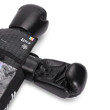Cult Premium Leather Boxing Gloves for Men & Women | Foam Padding | Punching Bag Gloves for Boxing, Training, Kickboxing, Muay Thai, MMA | 8 Oz Boxing Gloves | Black