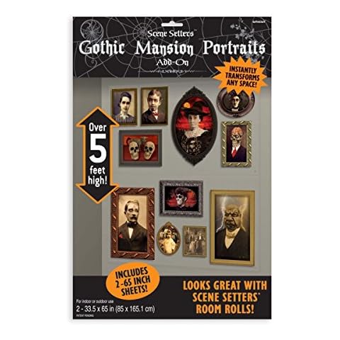 Amscan Gothic Mansion Portraits Wall Decoration Cover