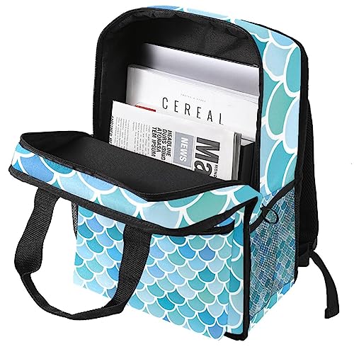 Sacs à dos pour garçons bleu sirène écaille de mer multicolore