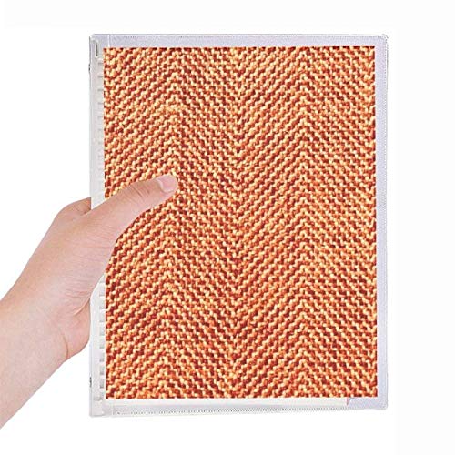 Carnet abstrait à feuilles en lin marron : élégance et spirale rechargeable