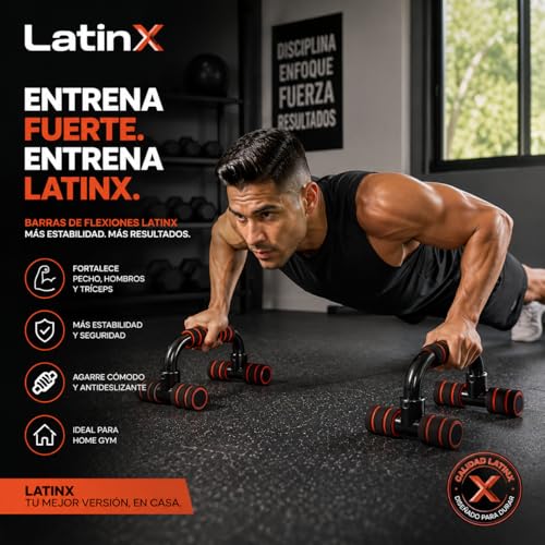 Image of LatinX Push Up Bar Pushup Home Gym Equipment for Men & Women for Training, Exercise Push up Stand Gym Accessories for Men & Women in Home Use for Chest, Pushup Anti-Slip Push Ups Stand Multicolor