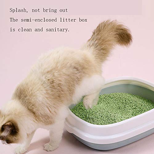 Caixa de vaso sanitário semi-incluída para gatos, à prova de ampulheta, caixa de areia destacável e