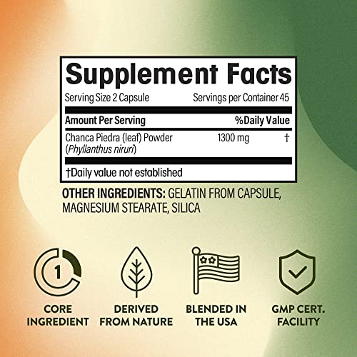 Ngl Chanca Piedra Pure Stone Breaker 1,300Mg - Kidney, Renal, Gallbladder Support Phyllanthus Niruri - All Natural Herbal Detox Urinary Tract, Removes Impurities - 90 Capsules #TOP2