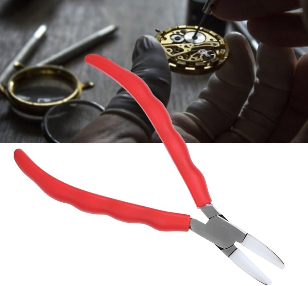 Nylon Jaw Pliers for Jewelry Making Non-Scratch C-Type Pliers with Anti-Slip Handle Round & Flat Nose Design for Wire Bending(Square headed pliers)