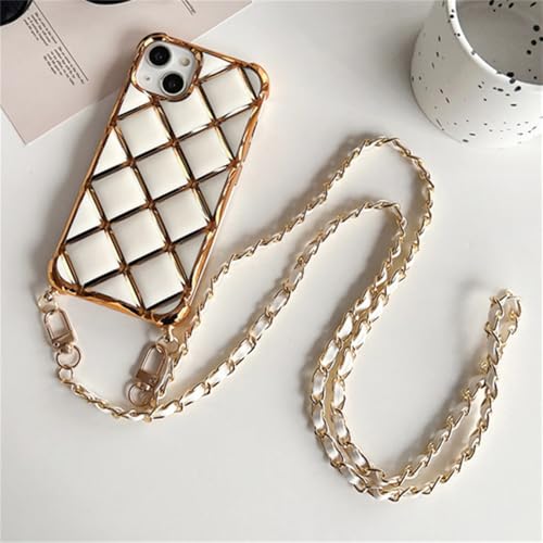 Évitez les chutes de votre iPhone 15 Pro grâce à la coque collier bandoulière diamant blanc
