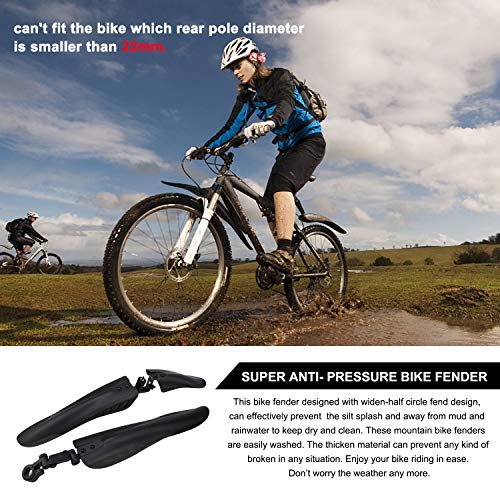 Tagvo Bike Fender Set, 3 Parts-Universal Full Cover Thicken Widen Bicycle Mudguard Set Mountain Bike Front And Rear Mud Guard Portable Adjustable Bike Fender Mudflap For Mtb Mountain Road Bike #TOP2