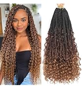 1B/4/30 Boho Braids Crochet Hair 24 Inch Ombre Goddess Box Braids Crochet Hair 8 Packs 3X Box Bra...