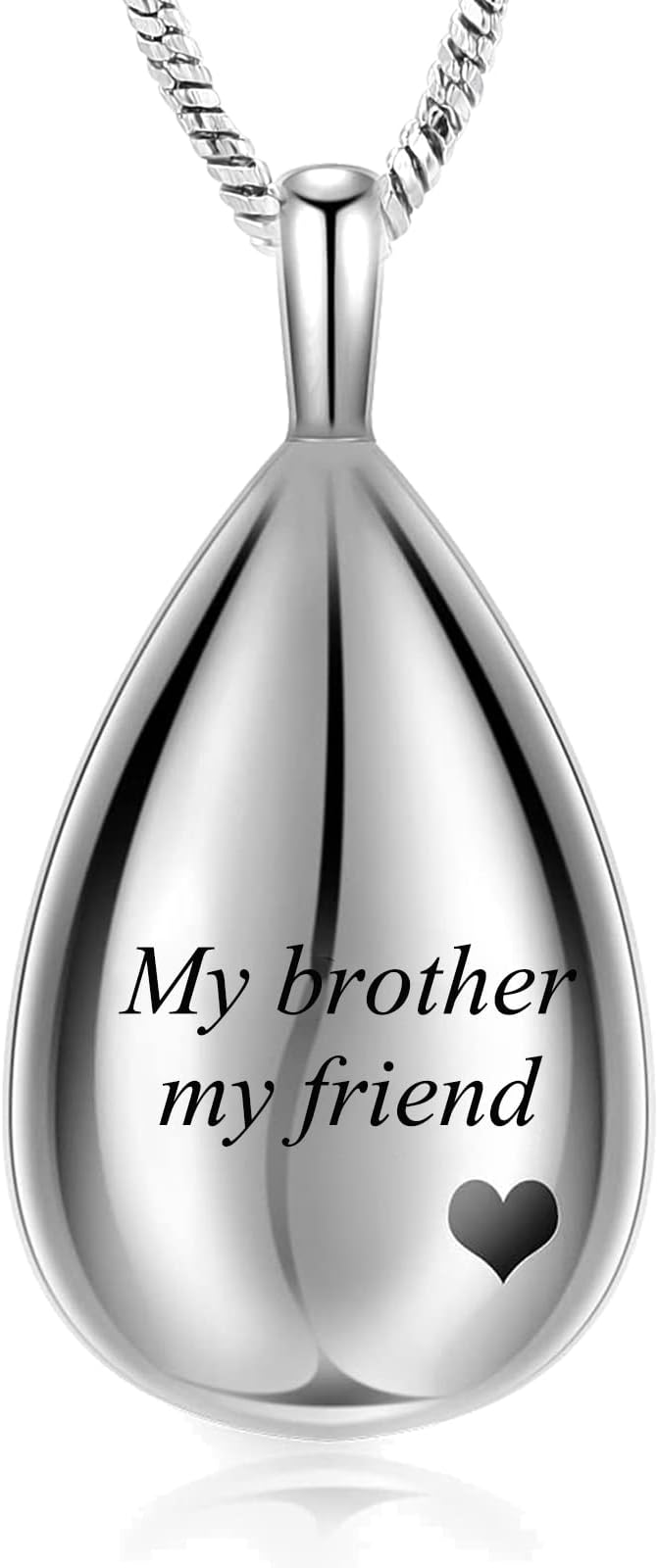 YinplsmemoryCarved Teardrop Keepsake Ashes Necklace Urn Pendant Cremation Memorial Jewelry-Always in my heart