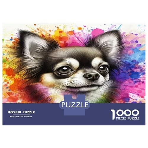 Puzzle de 1000 piezas para adultos con diseño de perro de pelo largo y estilo artístico 2