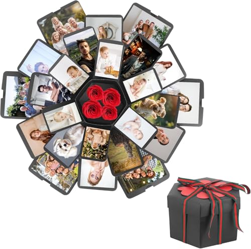Explosionsbox Bastelset Überraschung Box Geschenkbox DIY Explosionsbox Explosion Box DIY Fotoalbum Explosion Gift Box für Geburtstag Christmas, Heiratsantrag, Muttertag, Jahrestag,Valentinstag