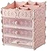 Produktbild LEIXIN Gepäck Make Up Organizer, mit Schublade Desktop-Schmuck Storage Box Kunststoff-Organizer for Küche, Badezimmer, Arbeitszimmer Cosmetic Aufbewahrungsbox (Farbe: Pink, Größe: 25.5 * 17 * 23cm)