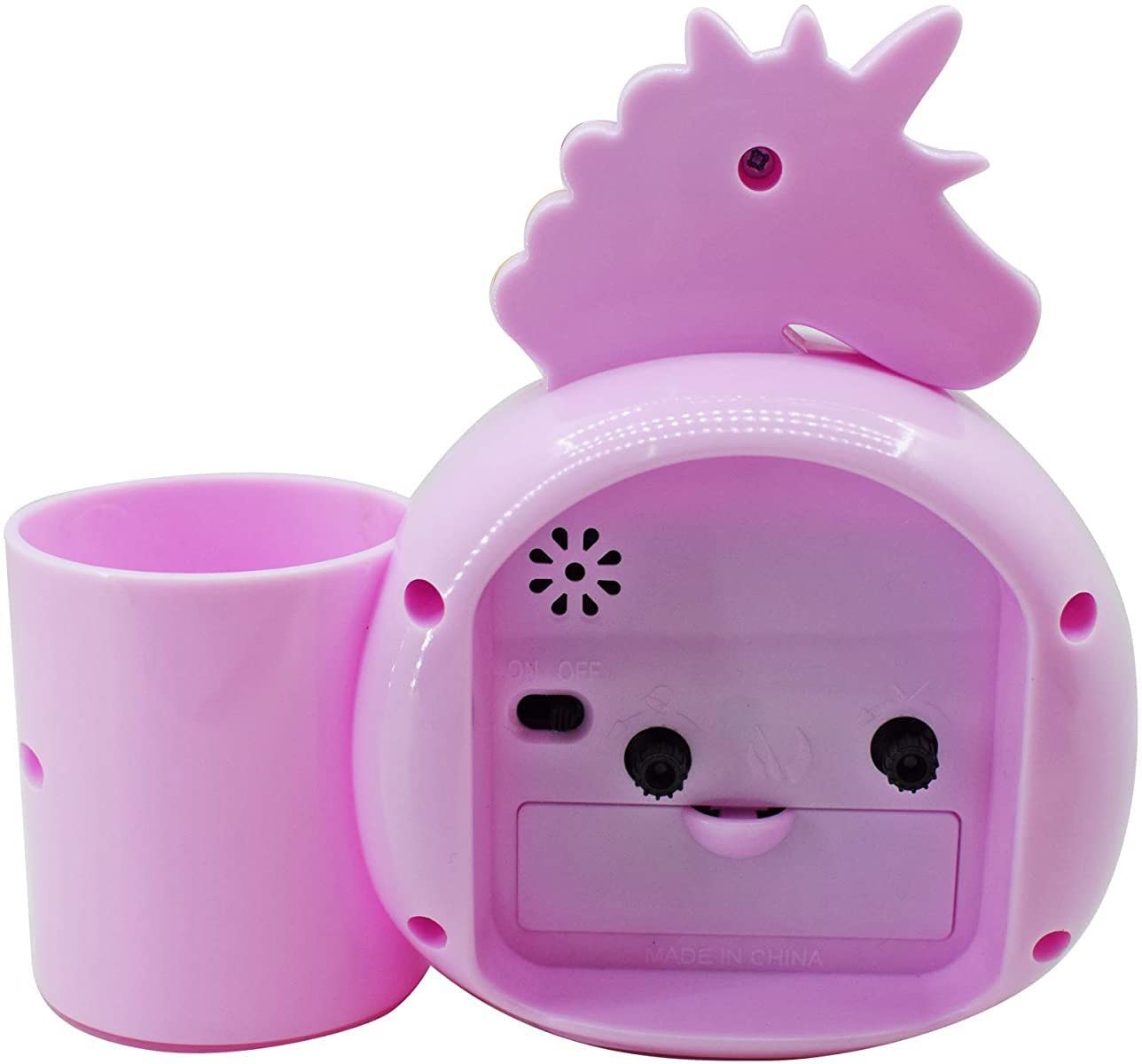 Fastgear Plastic Unicorn Alarm Table Clock with Pen/Pencil Stand for Kids (Pink)