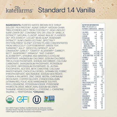 Kate Farms Organic 1.4 High Calorie Shake