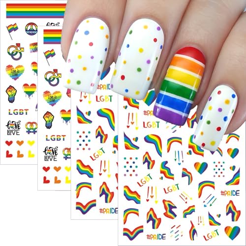 Rainbow Pride Nail Art Stickers for LGBTQ+ Celebrations