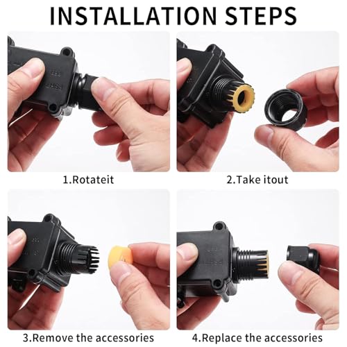 2 Stück IP68 Wasserdichte Abzweigdose, 2 Wege Verteilerdose Außen Wasserdicht, Linie M20 Kabelverbinder für Außenbereich Anschlussdose, Drahtbereich 5–9 mm und 9–12 mm