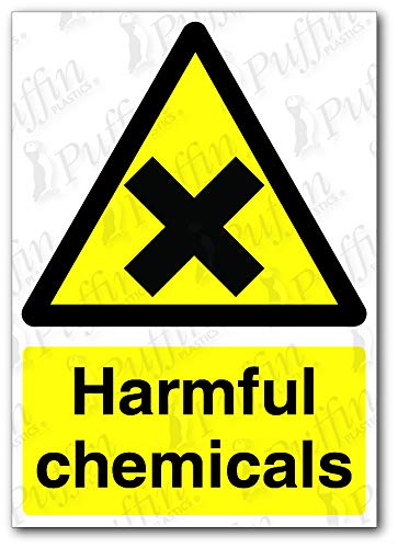 Puffin Plastics Ltd Harmful Chemicals Sign (Self Adhesive, A5)