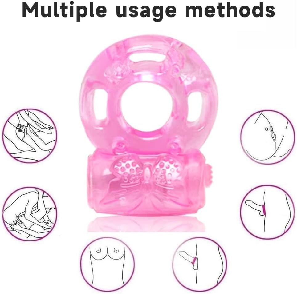 5 Pcs Disposable Vibrating Penis Ring, Clitoral Mini G spot Stimulator，for Increased Stamina & Enhanced Erections, Female Clit Vibrator Adult Toy，Improved Female Pleasure